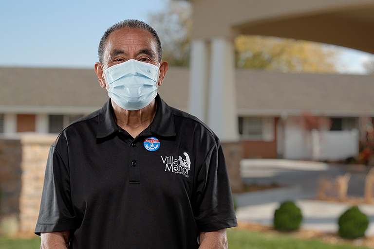 Villa Manor Care Center housekeeper of 46 years loves his job